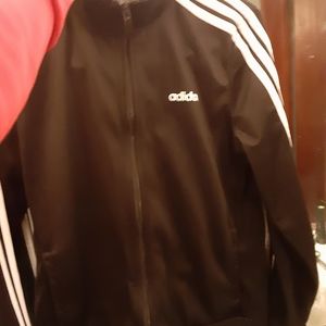 Adidas womens track suit jacket black and white